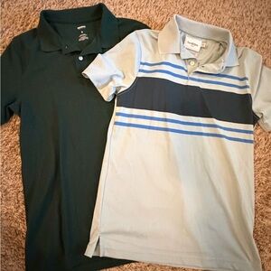 Polo Shirt Set - Green and Blue Striped
